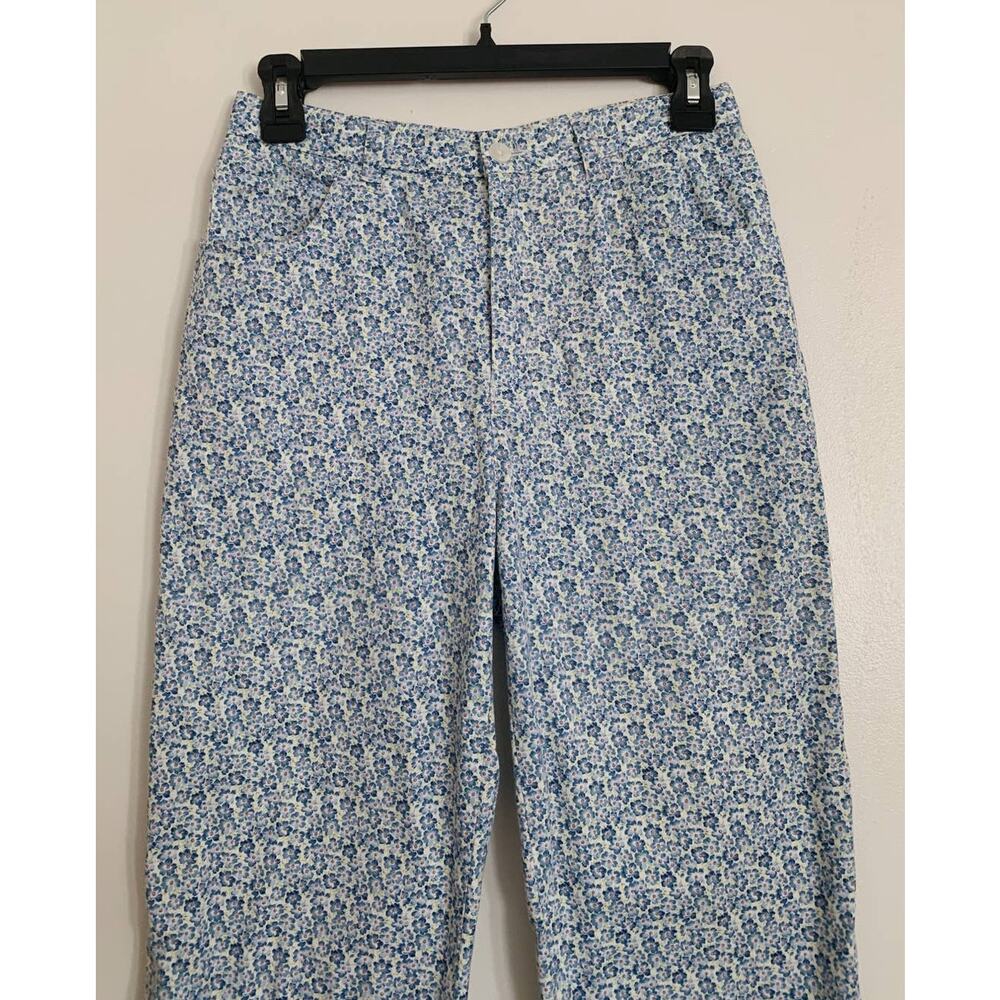 Light Blue Vintage Jones New York High Waisted Floral Print Pants 6 - Picture 2 of 8
